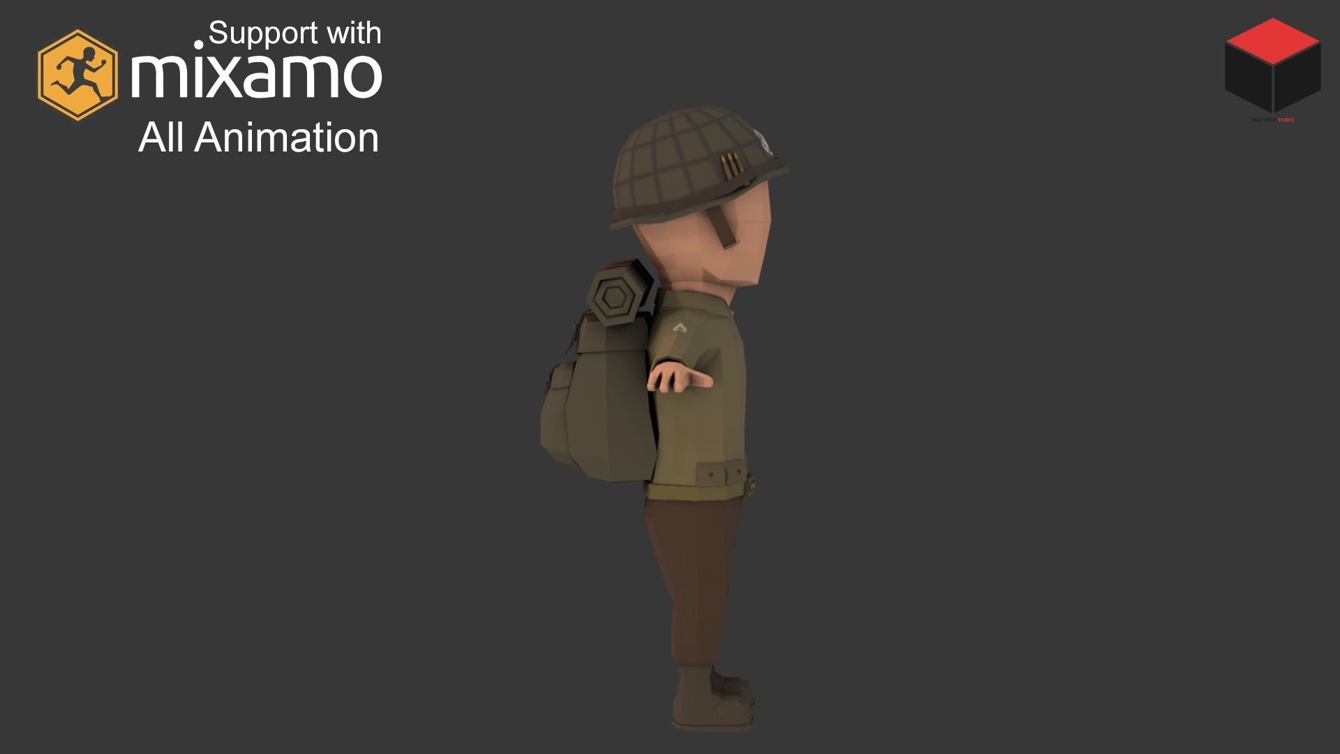 WW2 US Rifleman Low-poly 3D model_4