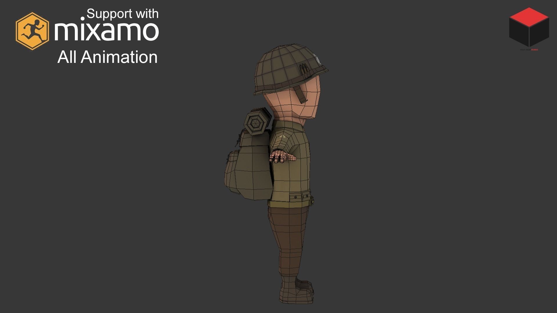 WW2 US Rifleman Low-poly 3D model_5