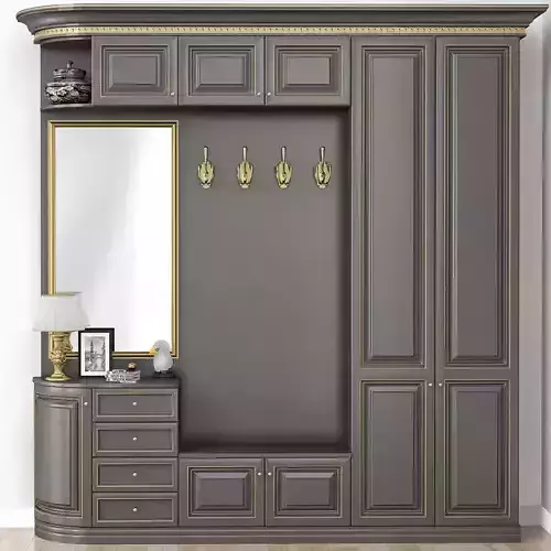 Wardrobe collection with mirror and drawers