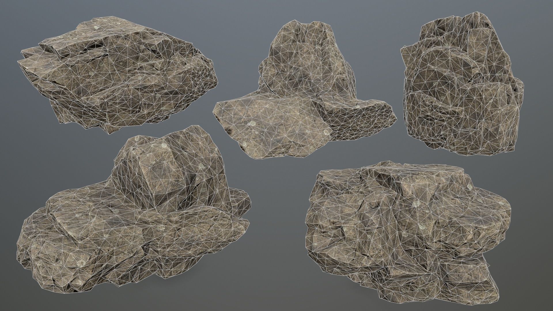 Rocks set 8 rock Low-poly 3D model_11