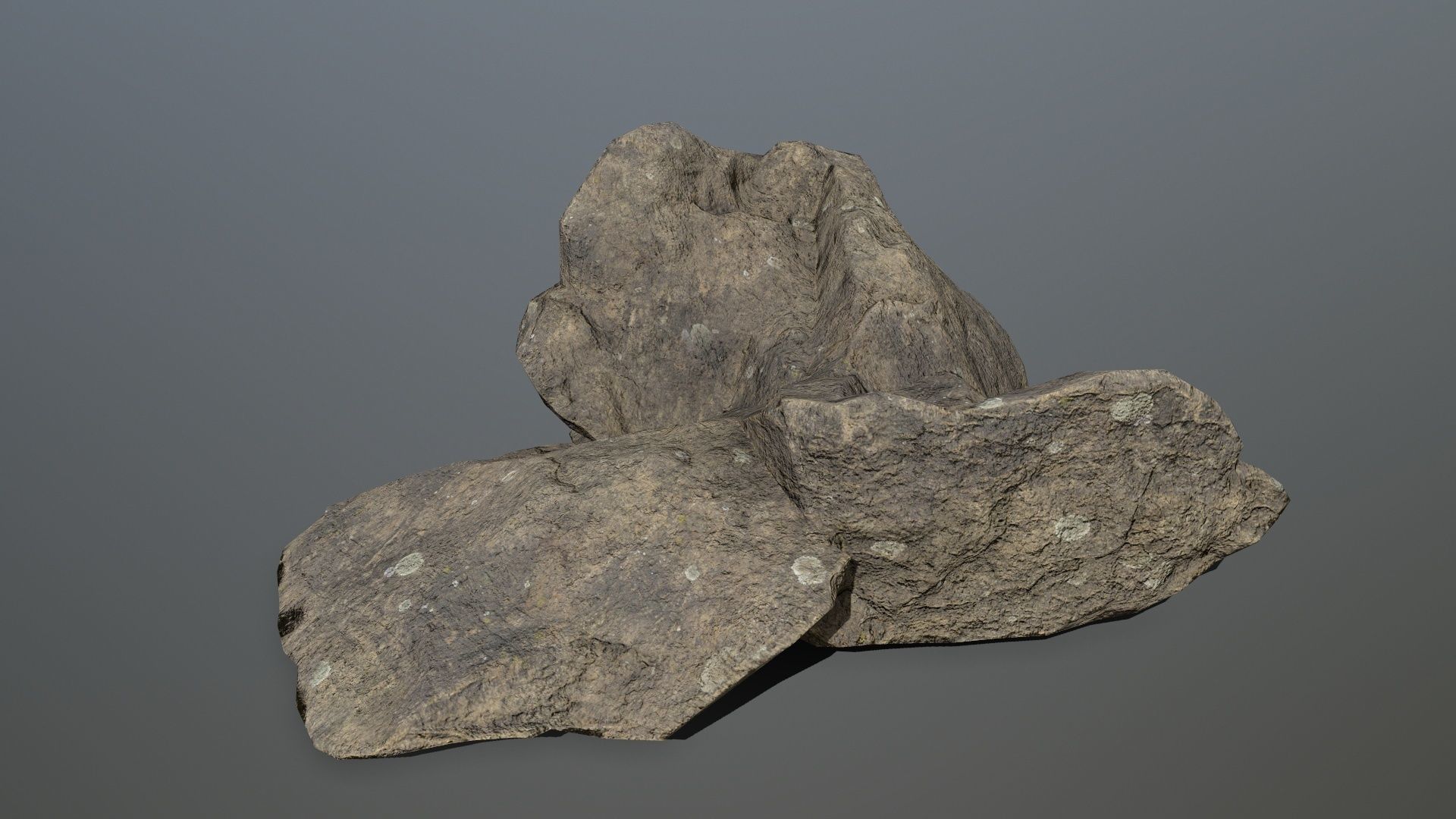 Rocks set 8 rock Low-poly 3D model_2