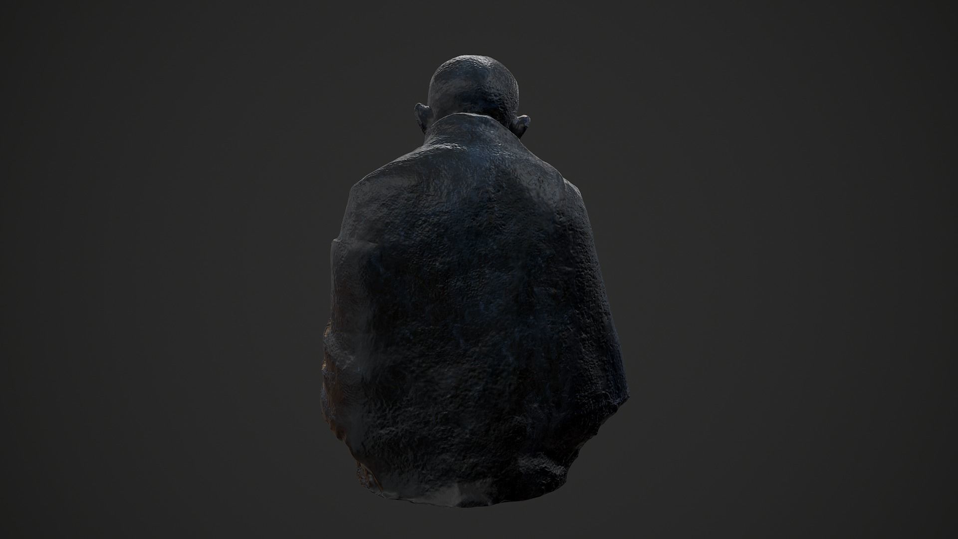 Gandhi by Claire Sheridan Low-poly 3D model_4