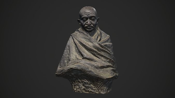 Gandhi by Claire Sheridan Low-poly 3D model