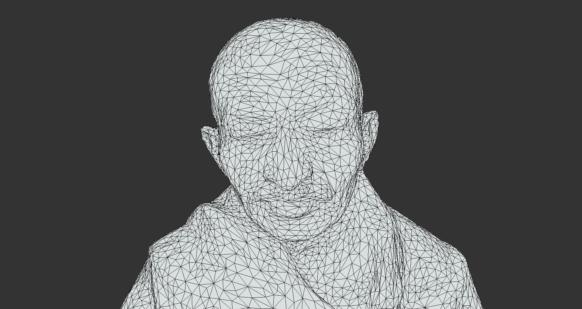 Gandhi by Claire Sheridan Low-poly 3D model_24