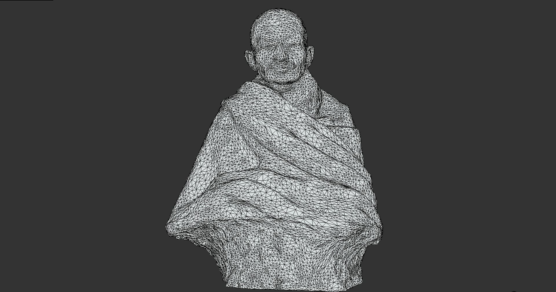 Gandhi by Claire Sheridan Low-poly 3D model_20