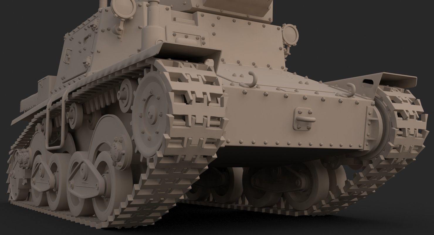 Tank L6 40 Ansaldo Fiat Italian Clay Mental Ray  3D model_20