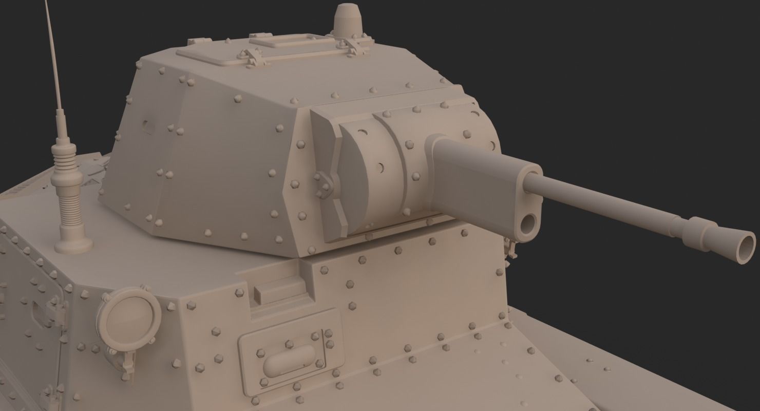 Tank L6 40 Ansaldo Fiat Italian Clay Mental Ray  3D model_18