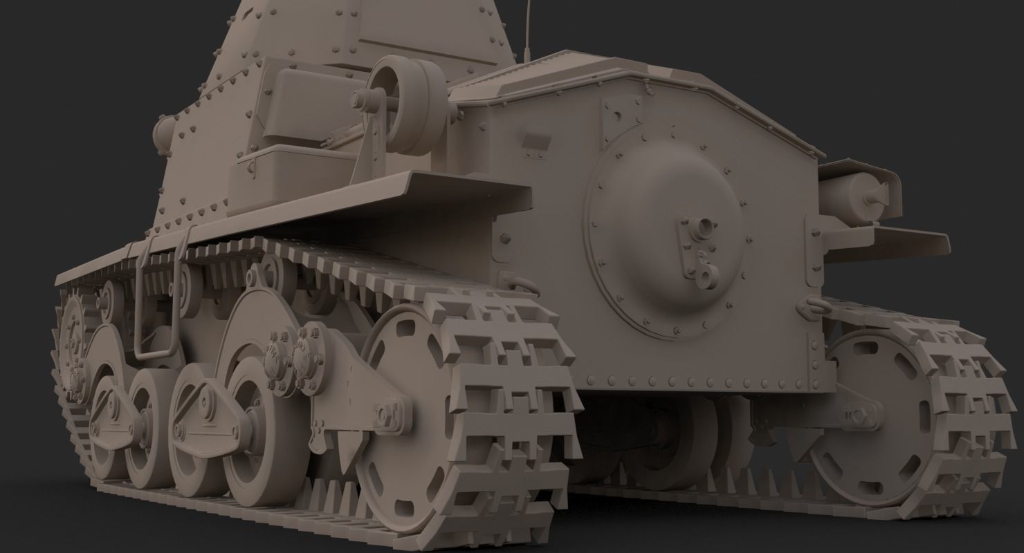 Tank L6 40 Ansaldo Fiat Italian Clay Mental Ray  3D model_22
