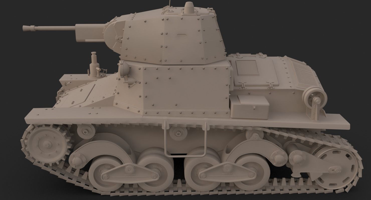 Tank L6 40 Ansaldo Fiat Italian Clay Mental Ray  3D model_6
