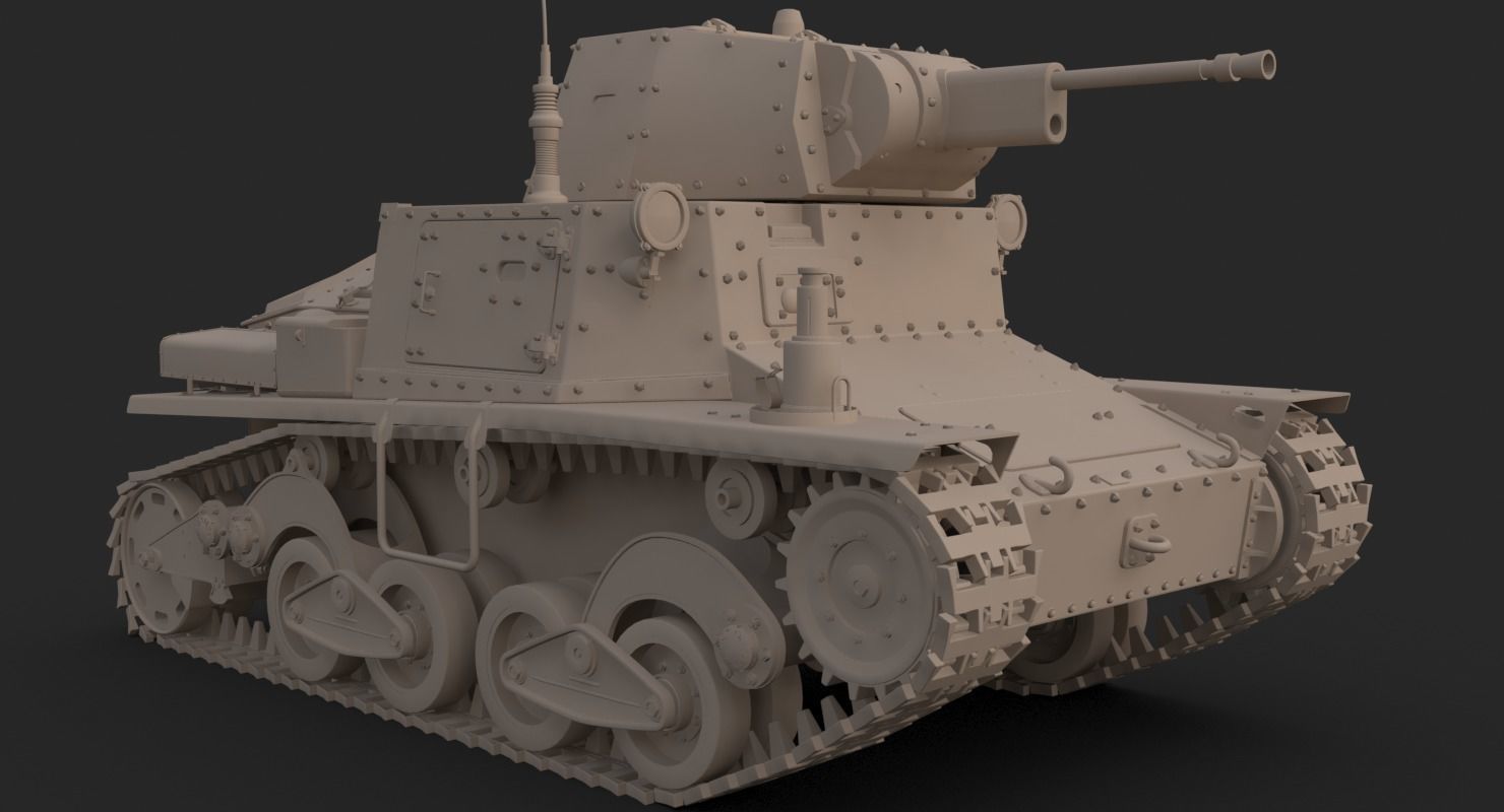 Tank L6 40 Ansaldo Fiat Italian Clay Mental Ray  3D model_13