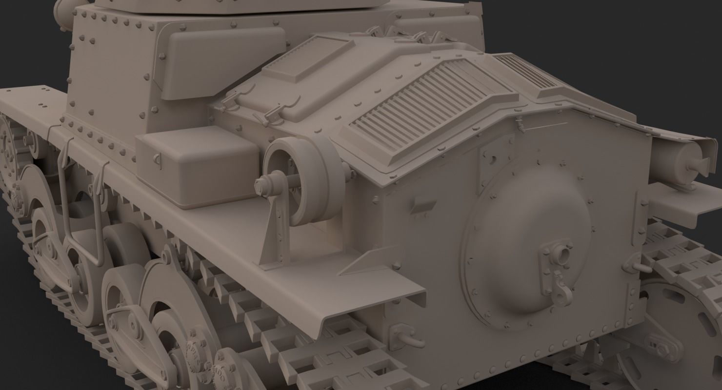 Tank L6 40 Ansaldo Fiat Italian Clay Mental Ray  3D model_24