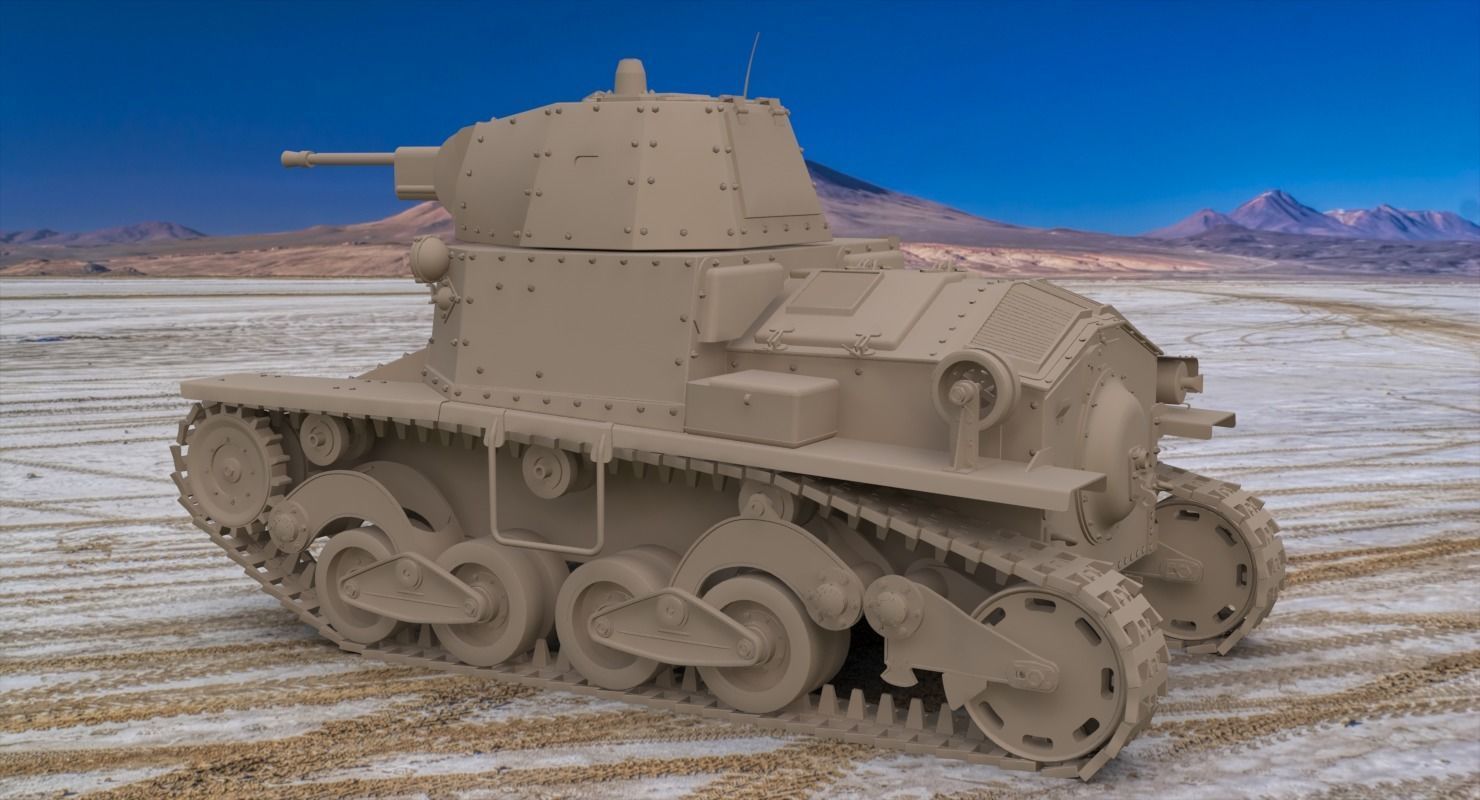 Tank L6 40 Ansaldo Fiat Italian Clay Mental Ray  3D model_4