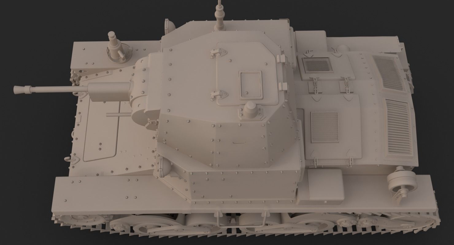Tank L6 40 Ansaldo Fiat Italian Clay Mental Ray  3D model_15