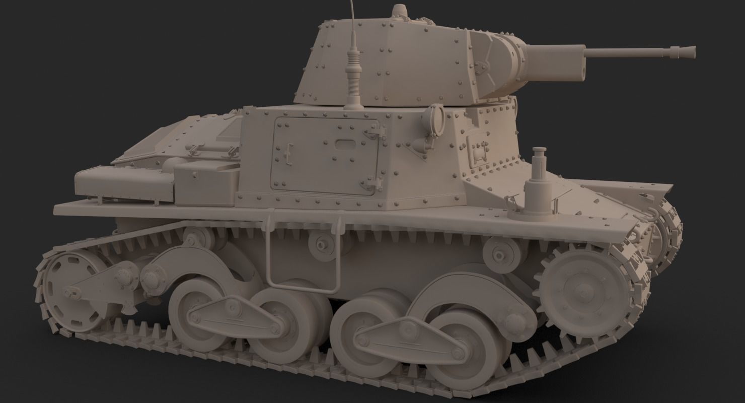 Tank L6 40 Ansaldo Fiat Italian Clay Mental Ray  3D model_12