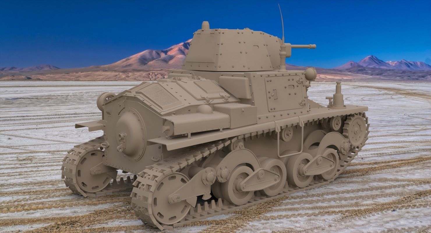 Tank L6 40 Ansaldo Fiat Italian Clay Mental Ray  3D model_3