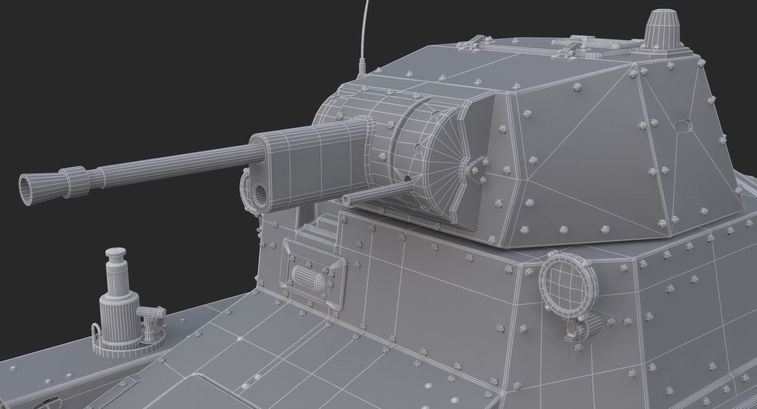Tank L6 40 Ansaldo Fiat Italian Clay Mental Ray  3D model_30