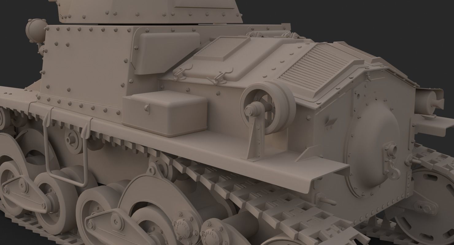 Tank L6 40 Ansaldo Fiat Italian Clay Mental Ray  3D model_19