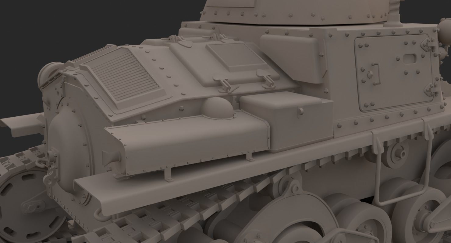 Tank L6 40 Ansaldo Fiat Italian Clay Mental Ray  3D model_23