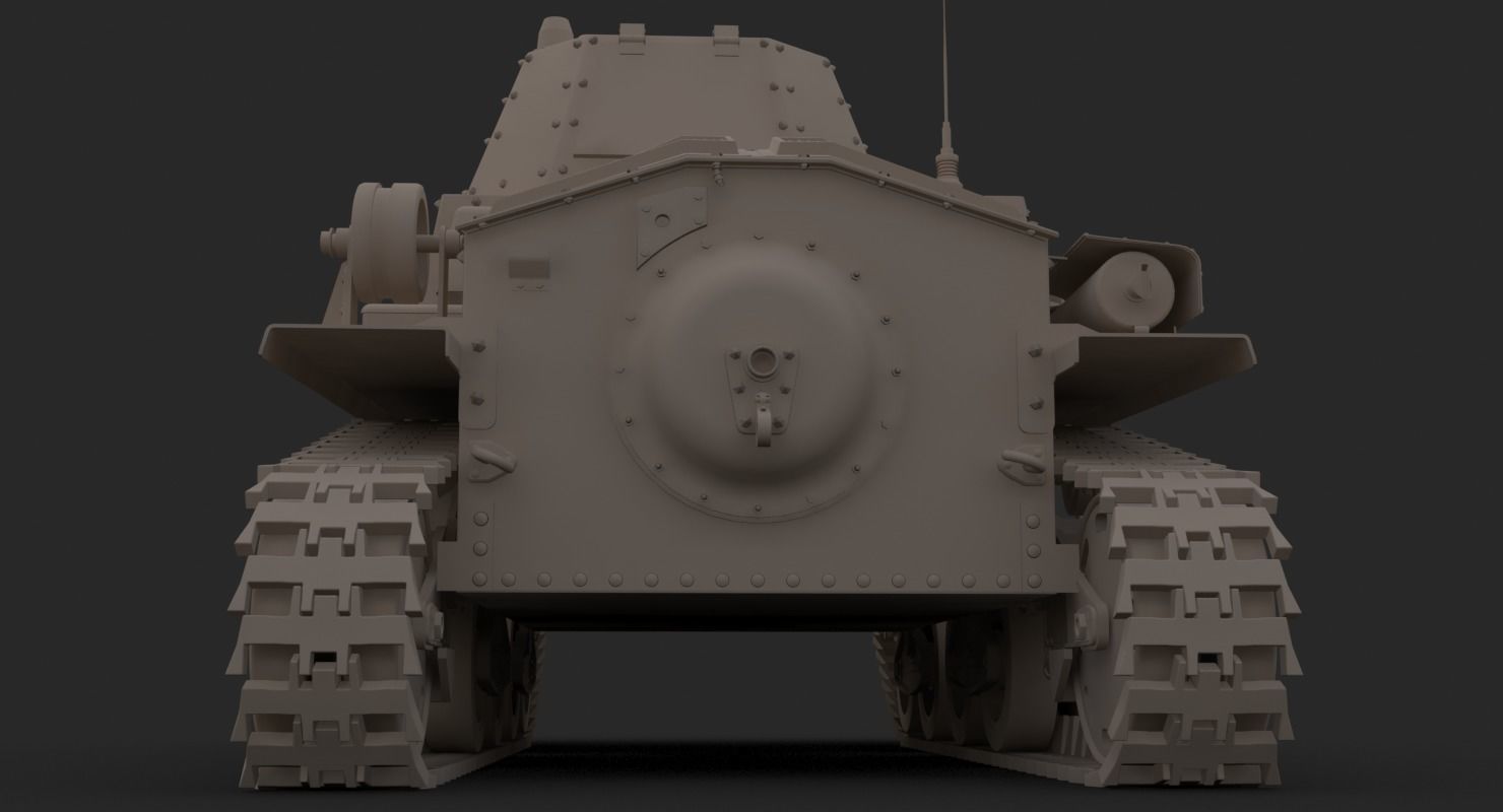 Tank L6 40 Ansaldo Fiat Italian Clay Mental Ray  3D model_9