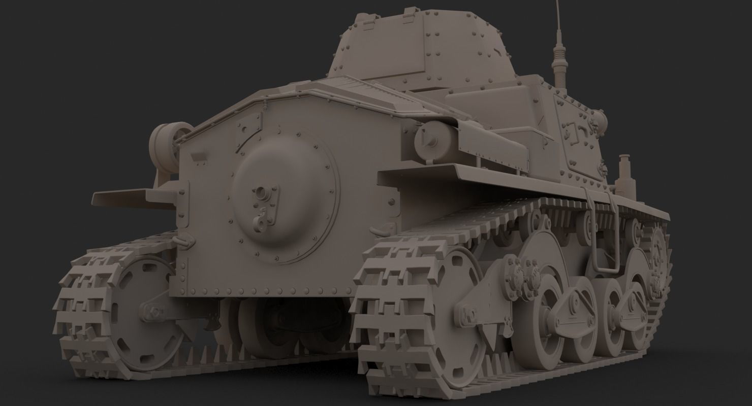 Tank L6 40 Ansaldo Fiat Italian Clay Mental Ray  3D model_10