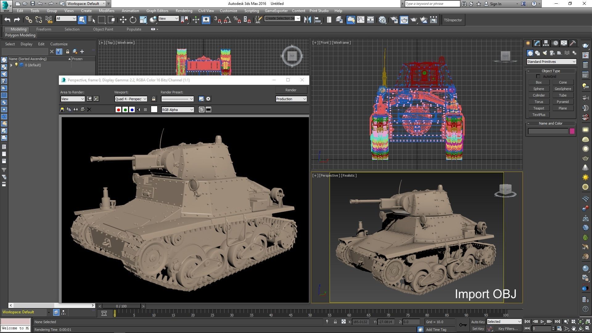 Tank L6 40 Ansaldo Fiat Italian Clay Mental Ray  3D model_33