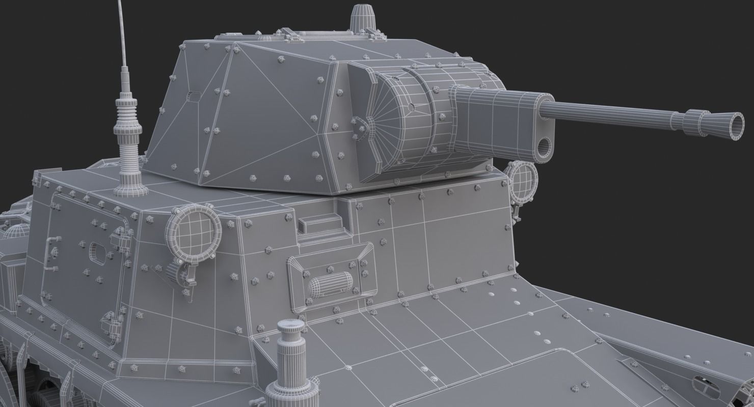 Tank L6 40 Ansaldo Fiat Italian Clay Mental Ray  3D model_28