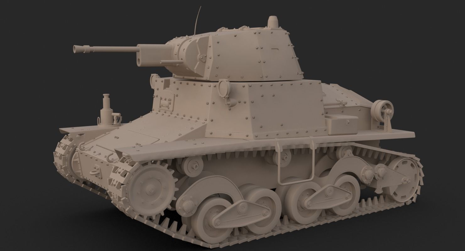 Tank L6 40 Ansaldo Fiat Italian Clay Mental Ray  3D model_5