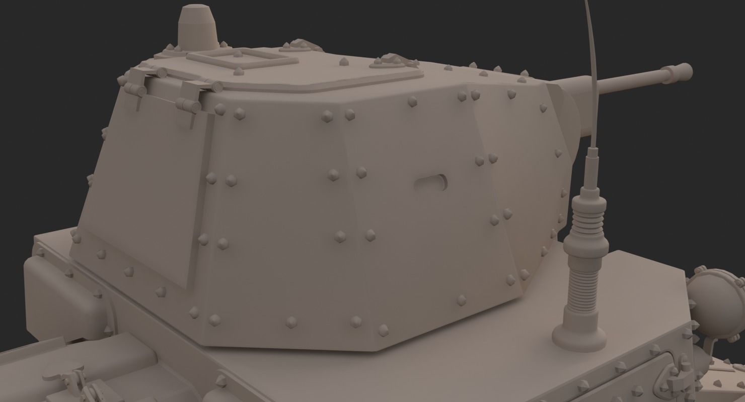 Tank L6 40 Ansaldo Fiat Italian Clay Mental Ray  3D model_17
