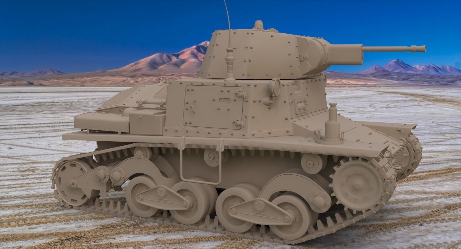 Tank L6 40 Ansaldo Fiat Italian Clay Mental Ray  3D model_2