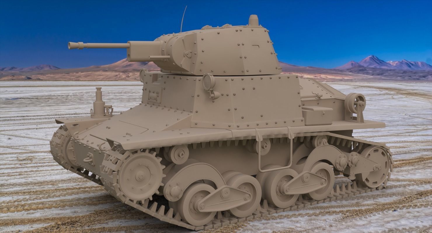 Tank L6 40 Ansaldo Fiat Italian Clay Mental Ray  3D model_1