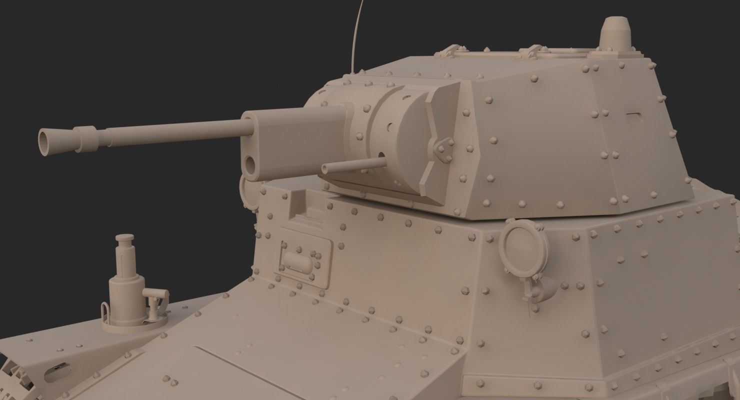 Tank L6 40 Ansaldo Fiat Italian Clay Mental Ray  3D model_16