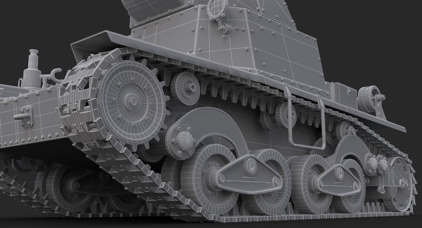 Tank L6 40 Ansaldo Fiat Italian Clay Mental Ray  3D model_31