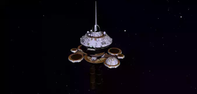 STAR TREK - REGULA SPACE STATION Low-poly 3D model