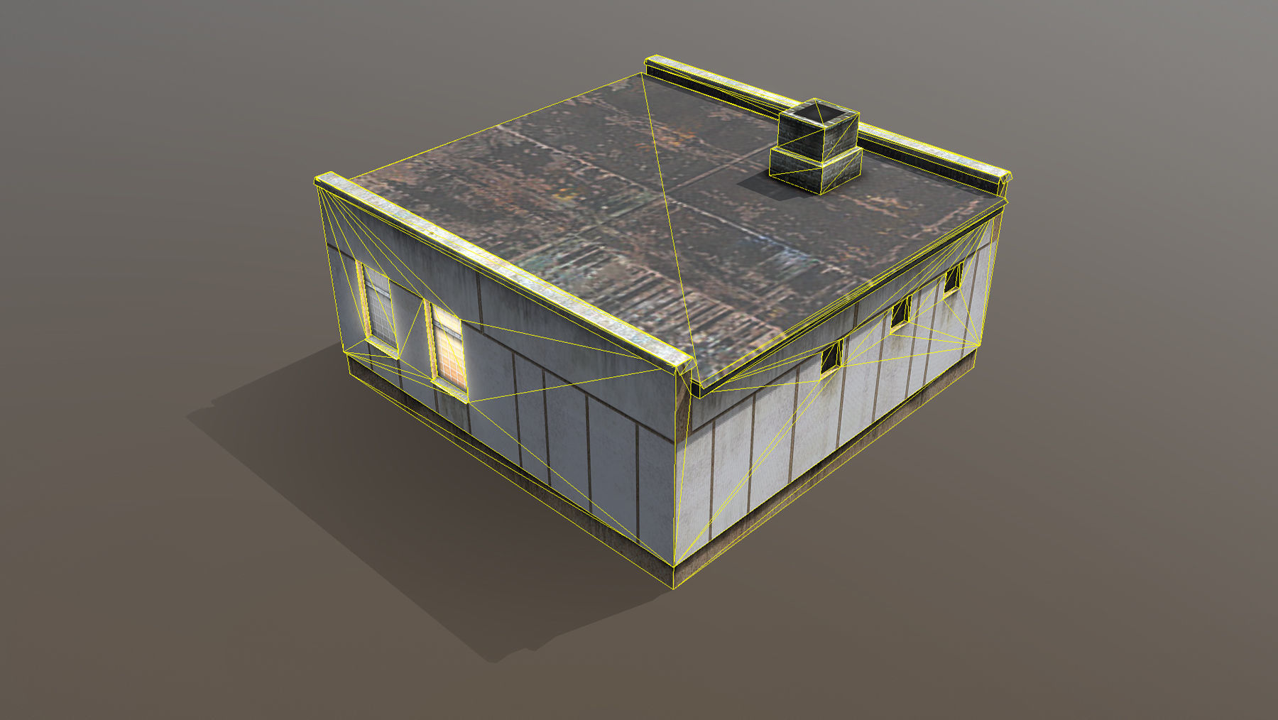 Railway Building RW BlockPost Low-poly 3D model_9