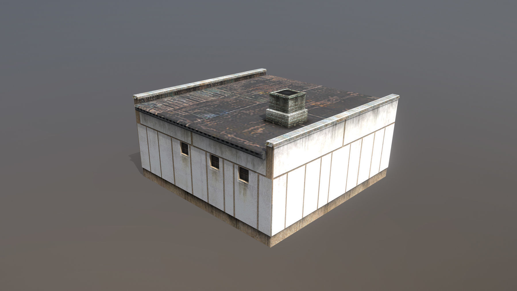 Railway Building RW BlockPost Low-poly 3D model_2