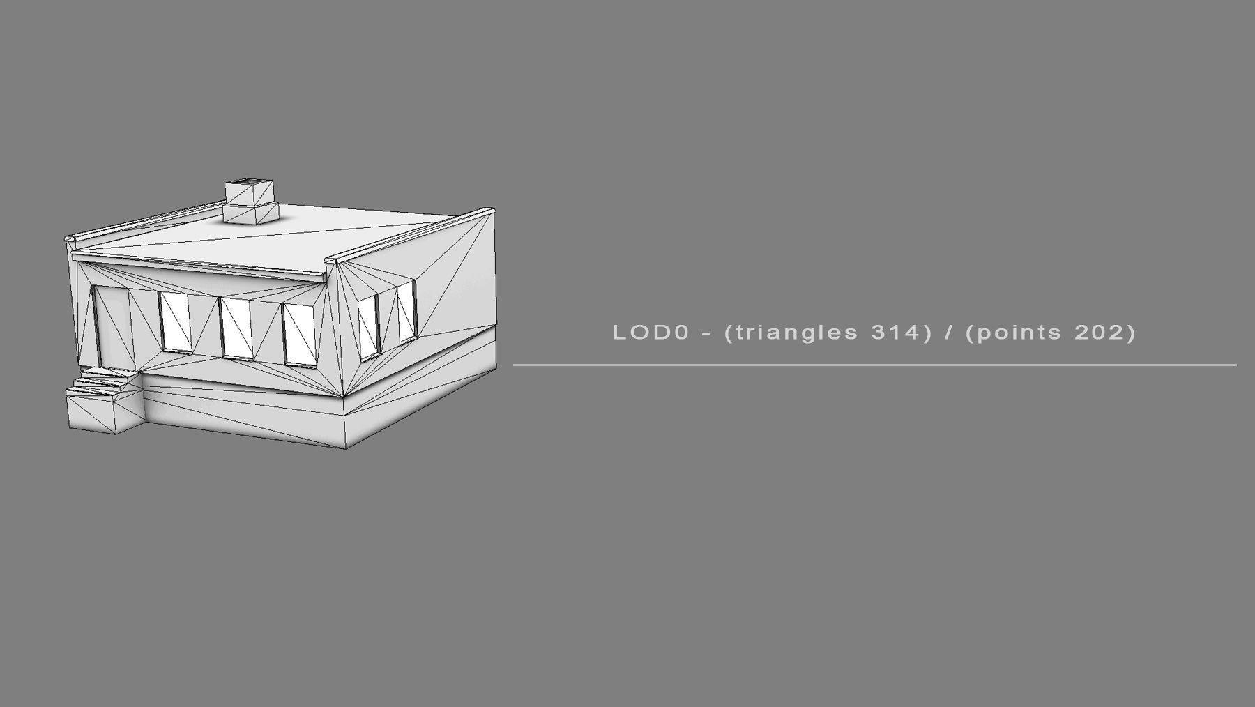 Railway Building RW BlockPost Low-poly 3D model_13