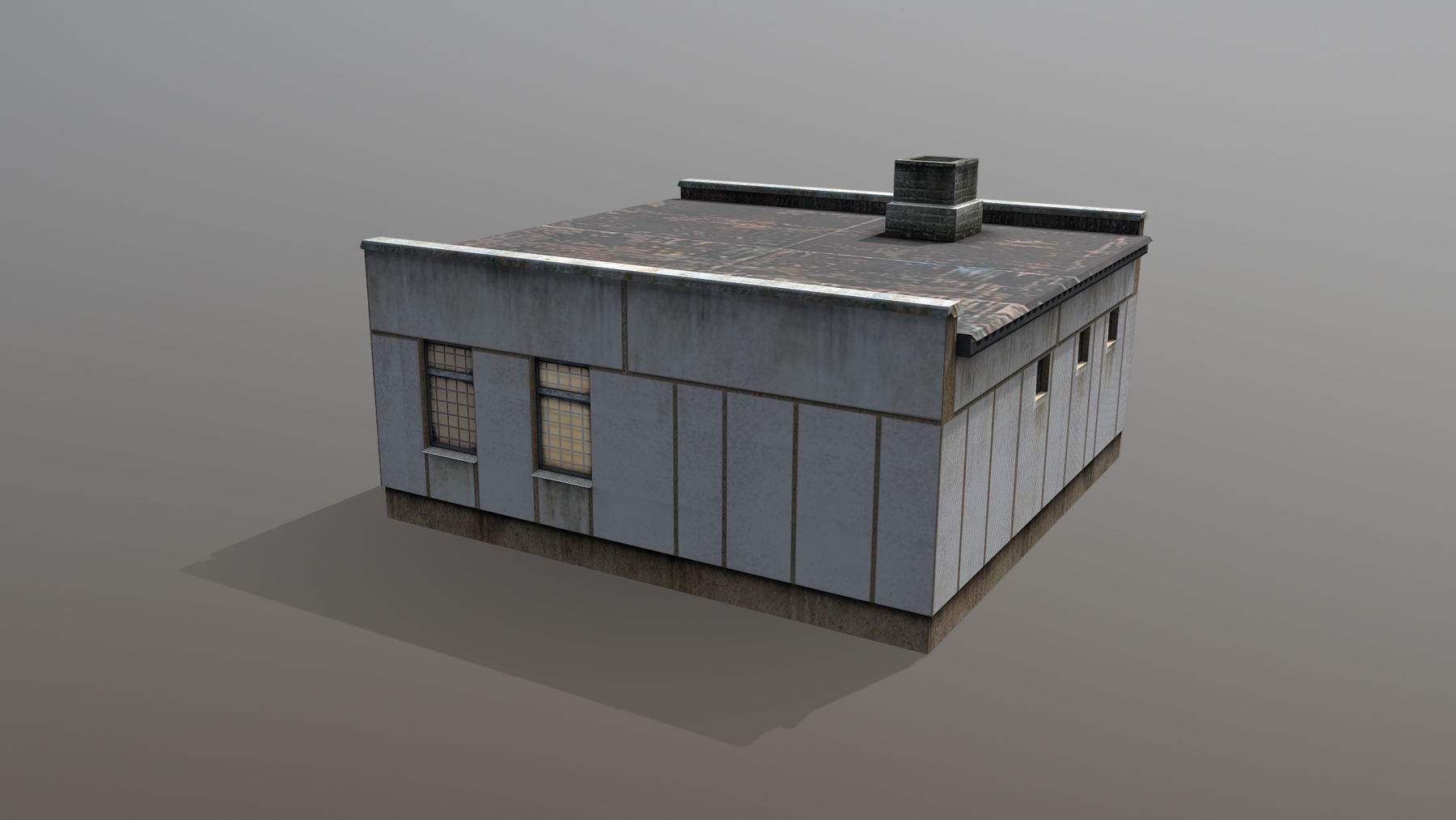 Railway Building RW BlockPost Low-poly 3D model_5