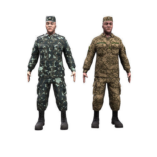 Soldiers UA Low-poly 3D model