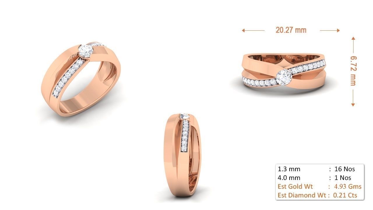 94 Couple Band Bride Groom Matching Engagement Wedding Ring 3D print model_64