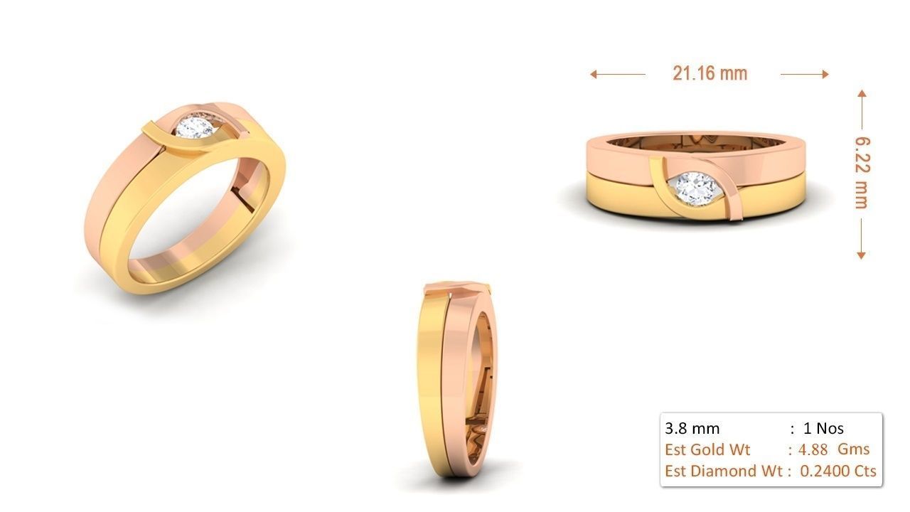 94 Couple Band Bride Groom Matching Engagement Wedding Ring 3D print model_59