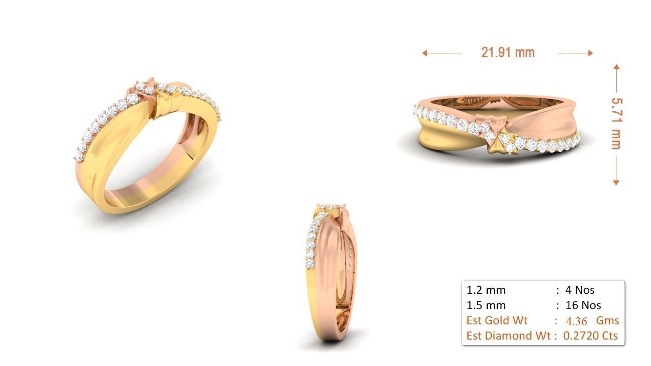 94 Couple Band Bride Groom Matching Engagement Wedding Ring 3D print model_60