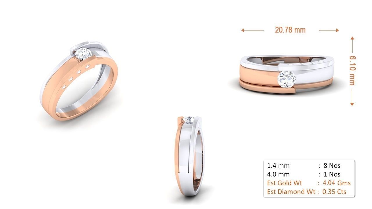 94 Couple Band Bride Groom Matching Engagement Wedding Ring 3D print model_67