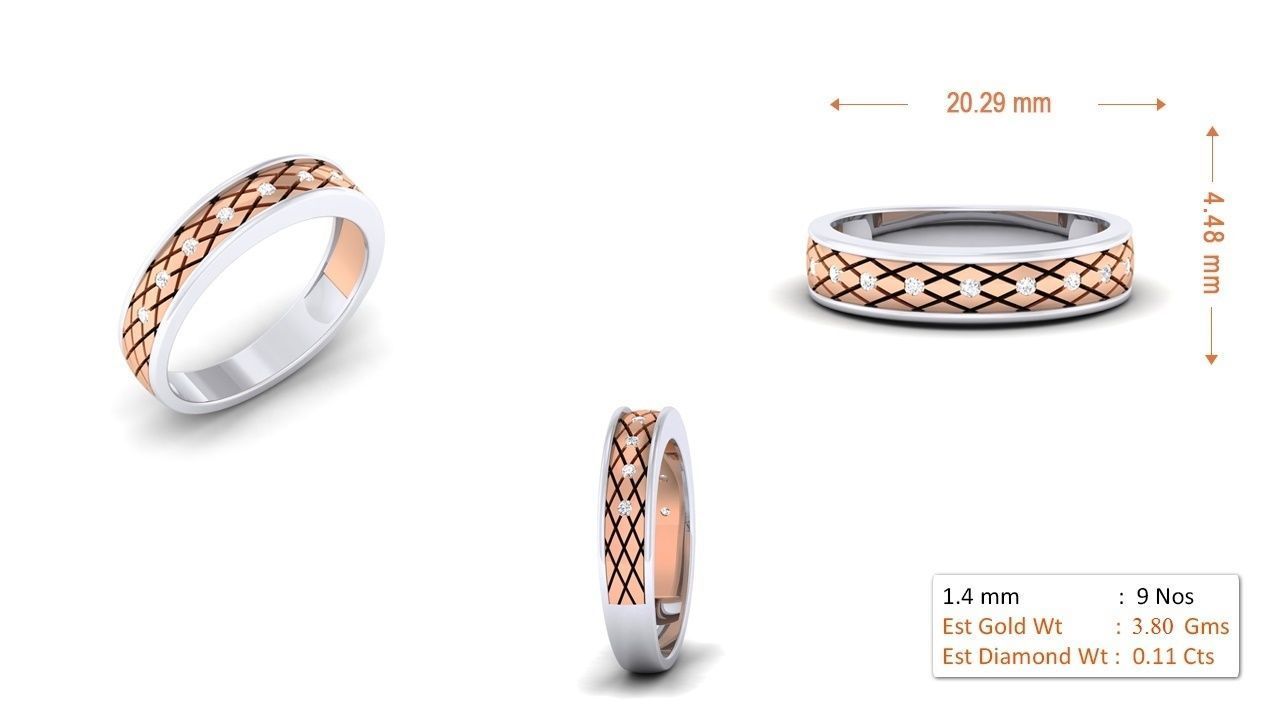 94 Couple Band Bride Groom Matching Engagement Wedding Ring 3D print model_97