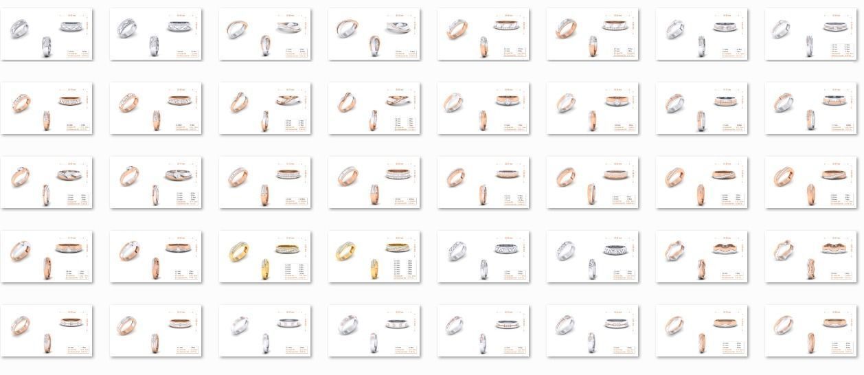 94 Couple Band Bride Groom Matching Engagement Wedding Ring 3D print model_3