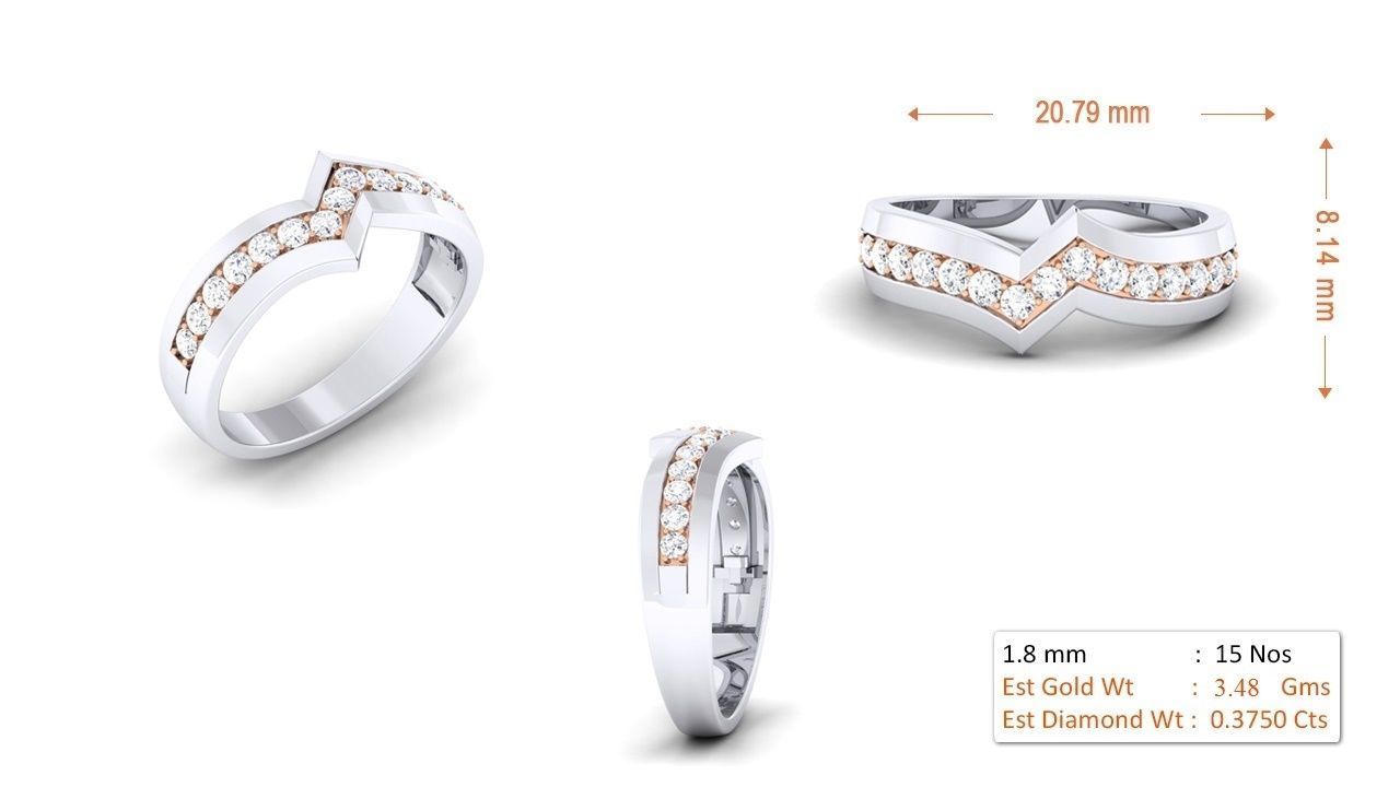 94 Couple Band Bride Groom Matching Engagement Wedding Ring 3D print model_52