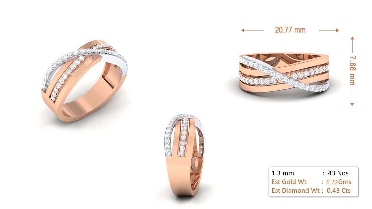 94 Couple Band Bride Groom Matching Engagement Wedding Ring 3D print model_16