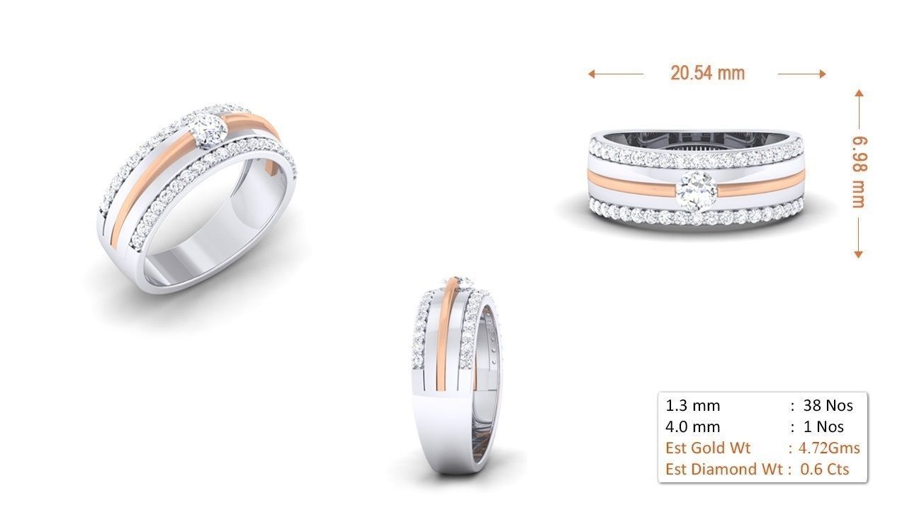 94 Couple Band Bride Groom Matching Engagement Wedding Ring 3D print model_58