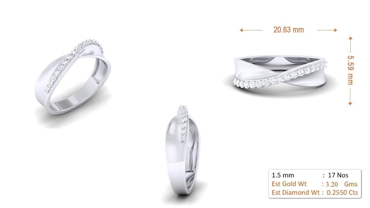94 Couple Band Bride Groom Matching Engagement Wedding Ring 3D print model_62