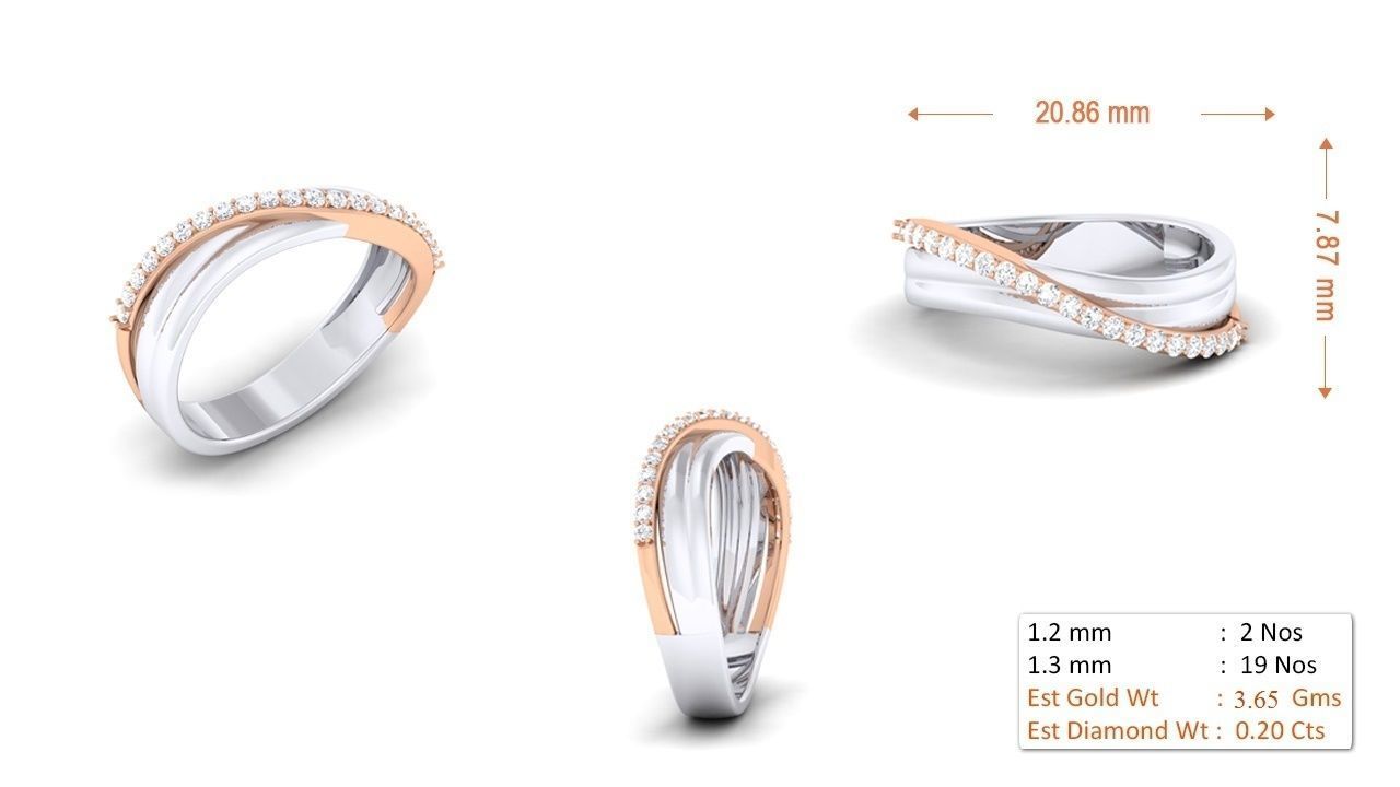 94 Couple Band Bride Groom Matching Engagement Wedding Ring 3D print model_77