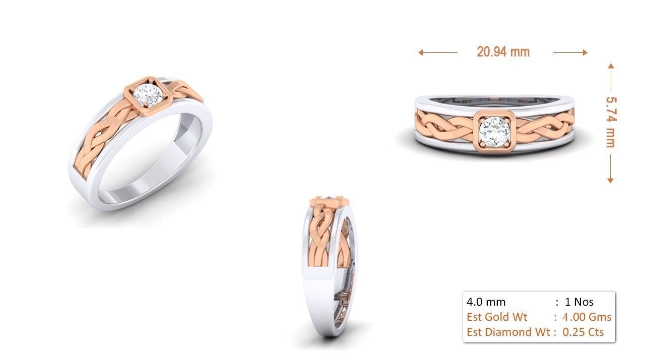 94 Couple Band Bride Groom Matching Engagement Wedding Ring 3D print model_32